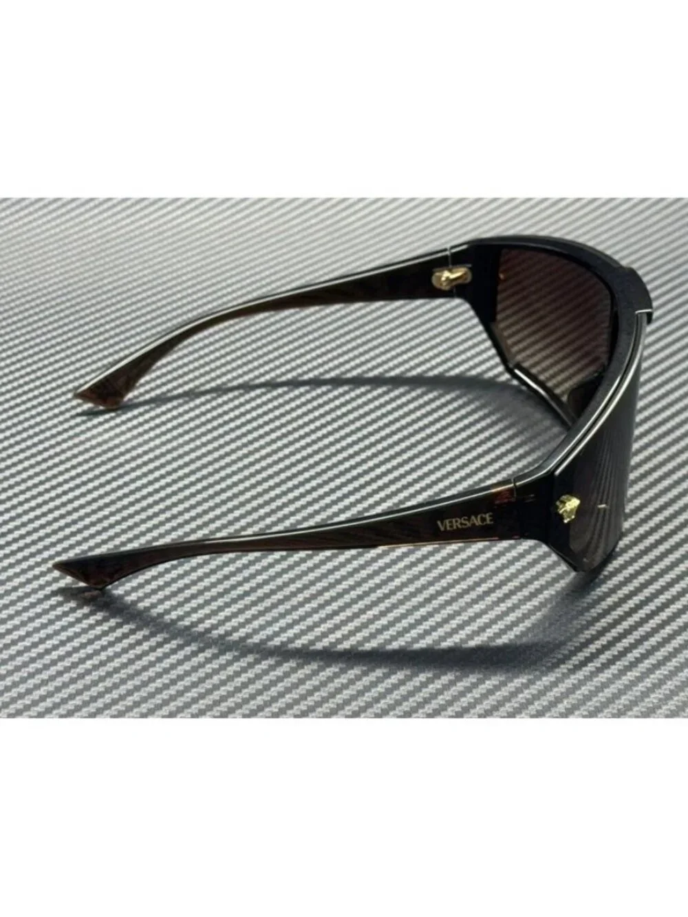 New Versace Men Transparent Brown Sunglasses 70-15-125